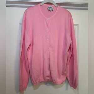 LIKE NEW Lilly Pulitzer Pink Button-Up Cardigan Delicate Sweater Size XL